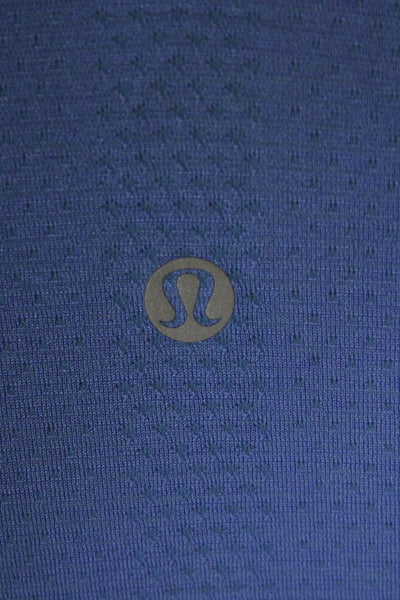 Lululemon Womens Stretch Round Neck Short Sleeve Activewear Top Blue Size 8