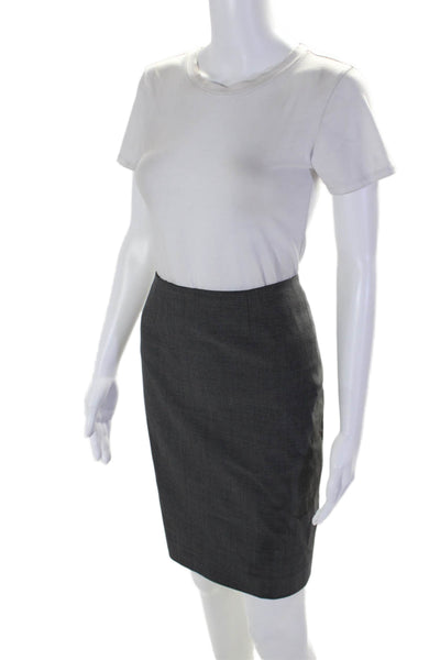 Elie Tahari Women's Hook Closure Lined Slit Hem Mini A-Line Skirt Gray Size 2