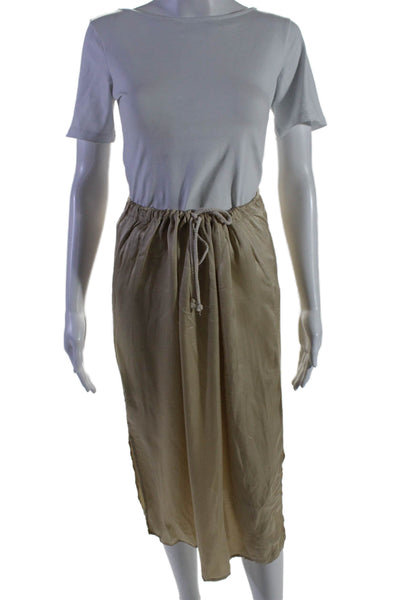 DONNI. Womens Silky Cinch Skirt Off-White Size 4 16154749