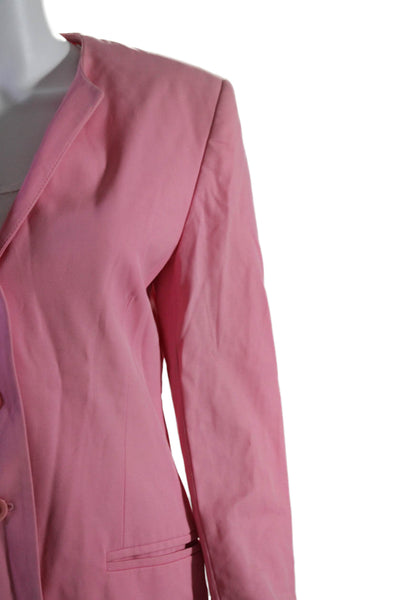 Escada Margaretha Ley Womens Wool Pink Three Button Long Sleeve Blazer Size 38