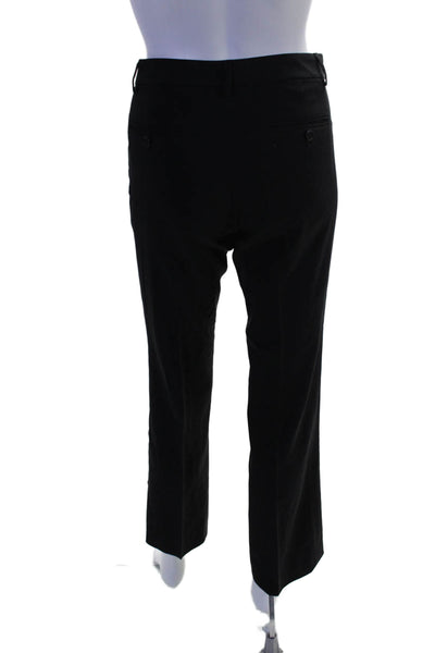 Theory Women's Hook Closure Flat Front Straight Leg Dress Pants Black Size 4