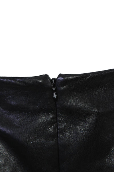 Wilfred Womens Black Vegan Leather Drape Detail Zip Back Mini Skirt Size 14