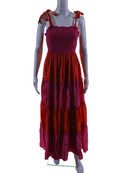 Slate & Willow Womens Colorblock Tie Dress Pink Size 6 15234659