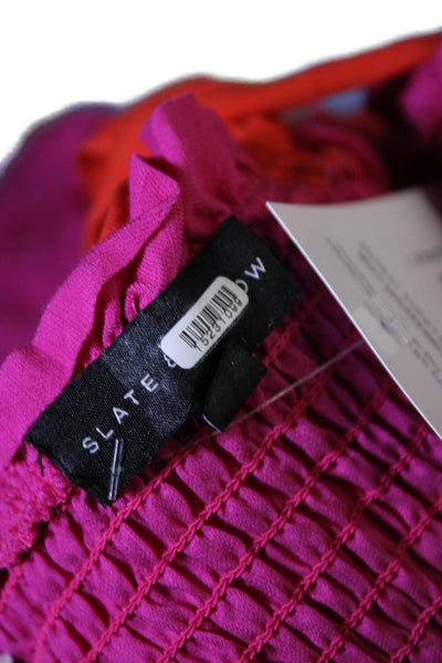 Slate & Willow Womens Colorblock Tie Dress Pink Size 6 15234659