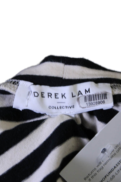 Derek Lam Collective Womens Striped Short Sleeve T-Shirt Dress Black Size 8 1407