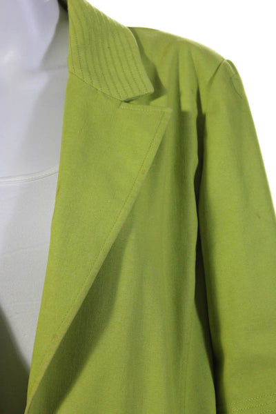 St. John Sport Womens Grommet Waist Jacket Lime Green Cotton Size Extra Large