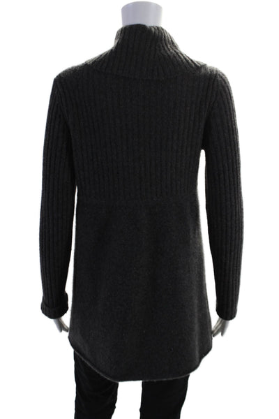 Cashmere Lord & Taylor Womens Cashmere V Neck Hook Closure Cardigan Gray Size M