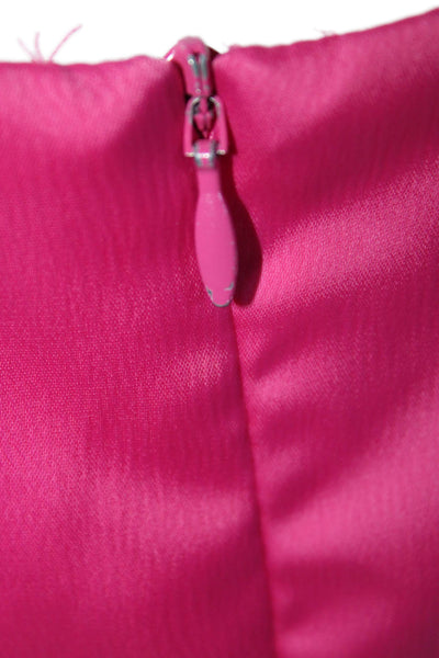 elle zeitoune Womens Patrice Draped Satin Dress Pink Size 8 14829453