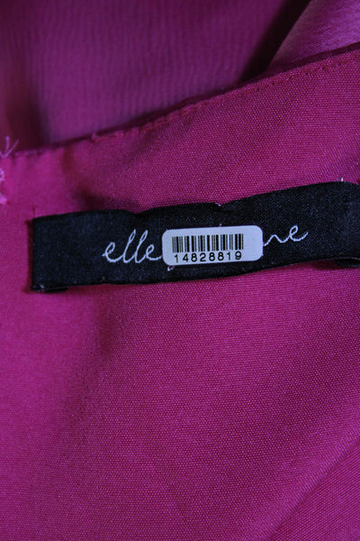 elle zeitoune Womens Patrice Draped Satin Dress Pink Size 8 14829453