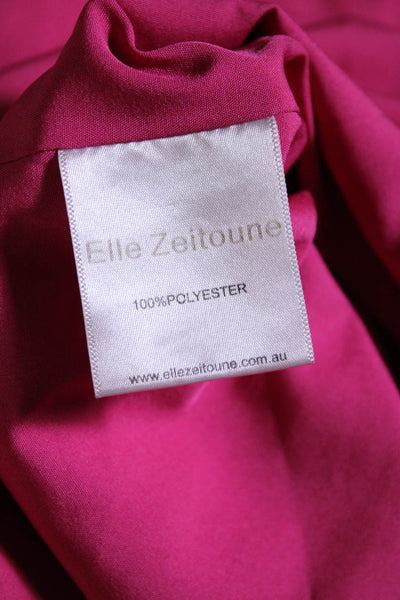 elle zeitoune Womens Patrice Draped Satin Dress Pink Size 8 14829453