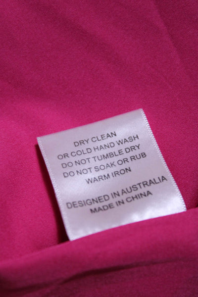 elle zeitoune Womens Patrice Draped Satin Dress Pink Size 8 14829453