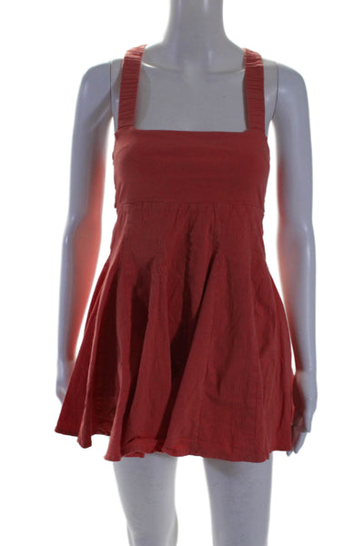 Louna Womens Coral Tie Back Romper Orange Size 0 16011655