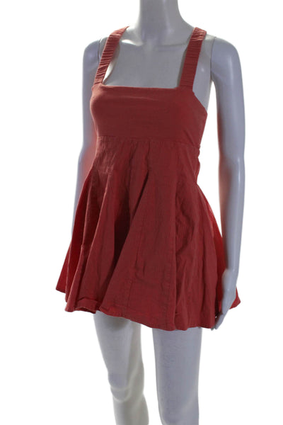 Louna Womens Coral Tie Back Romper Orange Size 0 16011655
