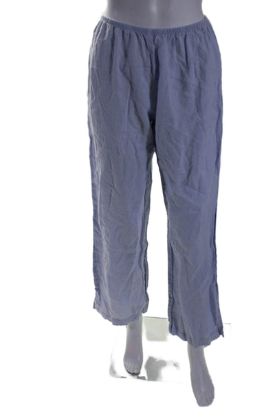 DONNI. Womens Linen Simple Trousers Blue Size 16 12768636