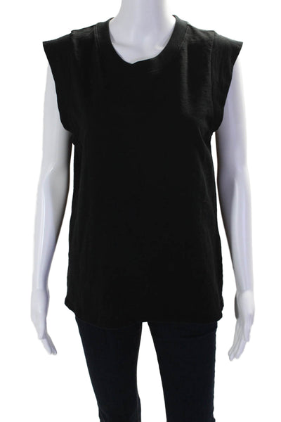 Nation LTD Womens Cotton Black Crew Neck Sleeveless Muscle Tank Top Size XL