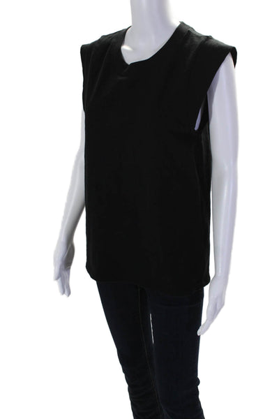 Nation LTD Womens Cotton Black Crew Neck Sleeveless Muscle Tank Top Size XL