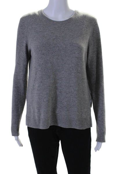 Aqua Cashmere Womens Long Sleeves Crew Neck Pullover Sweater Gray Size Small