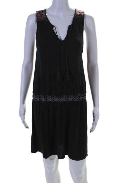 Soft Joie Womens Key Hole Neck Sleeveless A Line Dress Black Size Extra Small