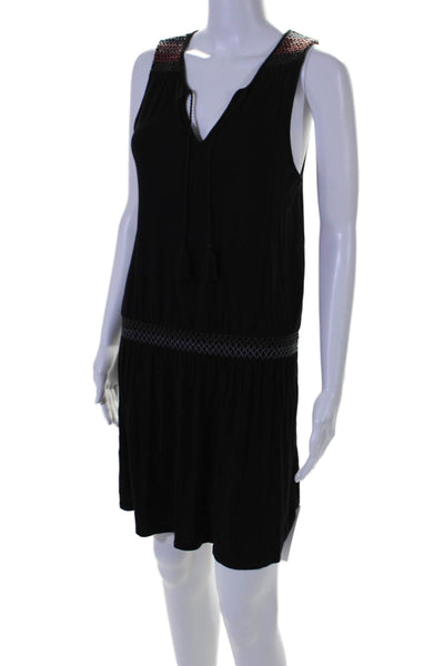 Soft Joie Womens Key Hole Neck Sleeveless A Line Dress Black Size Extra Small