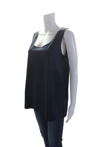 A'Nue Womens Dark Navy Scoop Neck Sleeveless Tank Top Size L