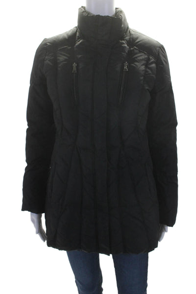 Marc New York Womens Full Zip Quilted Puffer Coat Black Size XS