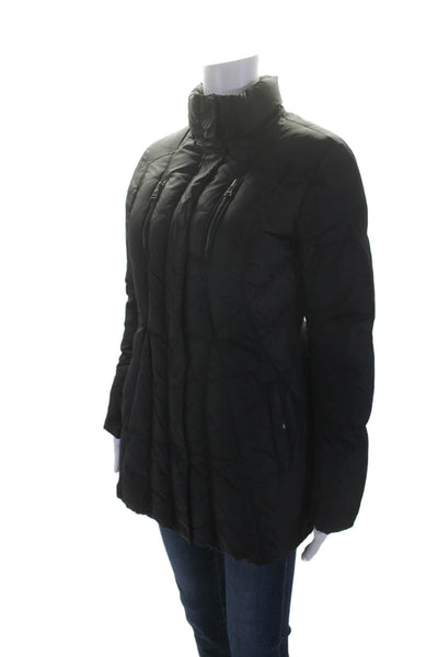 Marc New York Womens Full Zip Quilted Puffer Coat Black Size XS