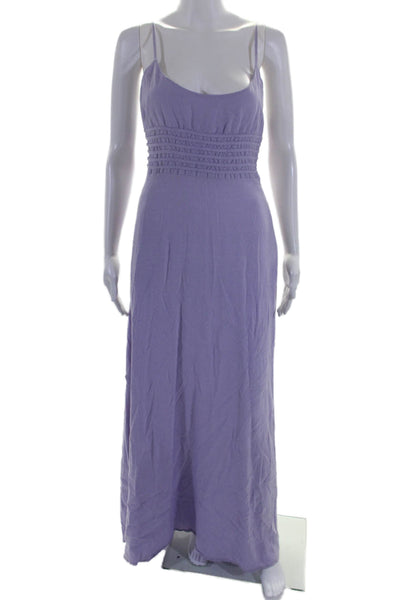 SIMKHAI Womens Prudence Strappy Linen Maxi Purple Size 12 14940309