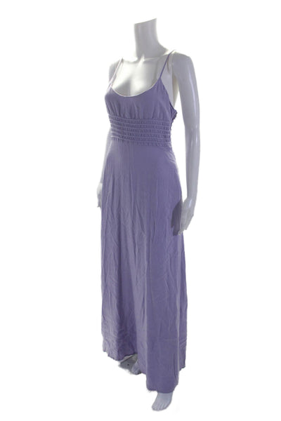 SIMKHAI Womens Prudence Strappy Linen Maxi Purple Size 12 14940309