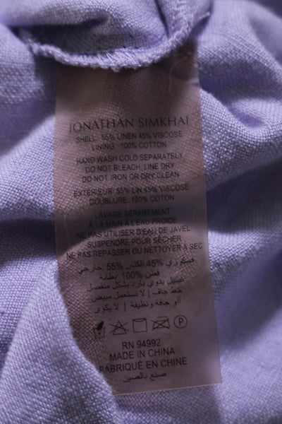 SIMKHAI Womens Prudence Strappy Linen Maxi Purple Size 12 14940309