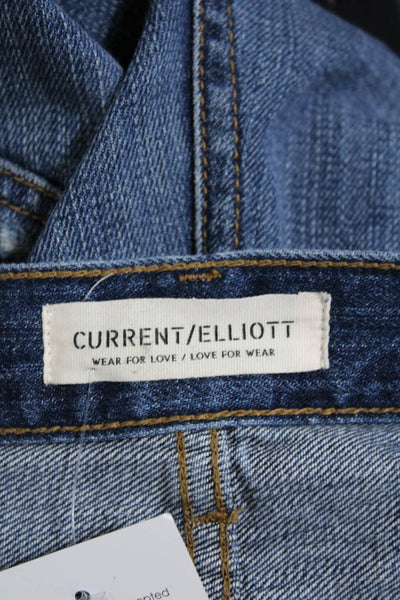 Current/Elliott Womens Zipper Fly High Rise Straight Leg Jeans Blue Size 27