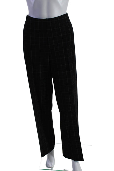 Peace of Cloth Womens Single Button Check Pleated Pants Suit Black Size Large