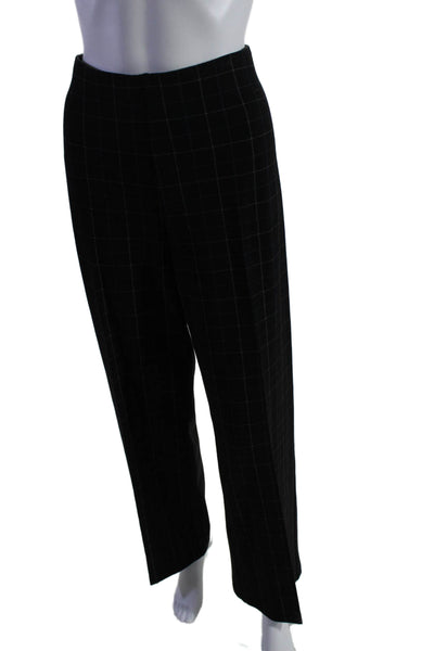 Peace of Cloth Womens Single Button Check Pleated Pants Suit Black Size Large