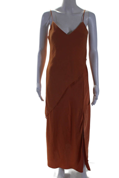 Saunders Collective Womens Chiffon Overlay Dress Orange Size 6 15374028