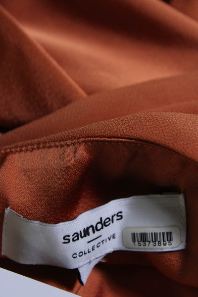 Saunders Collective Womens Chiffon Overlay Dress Orange Size 6 15649881