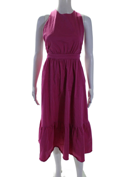 Peter Som Collective Womens Cross Back Midi Dress Pink Size 6 15528862