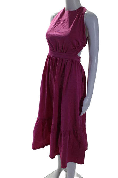 Peter Som Collective Womens Cross Back Midi Dress Pink Size 6 15528862