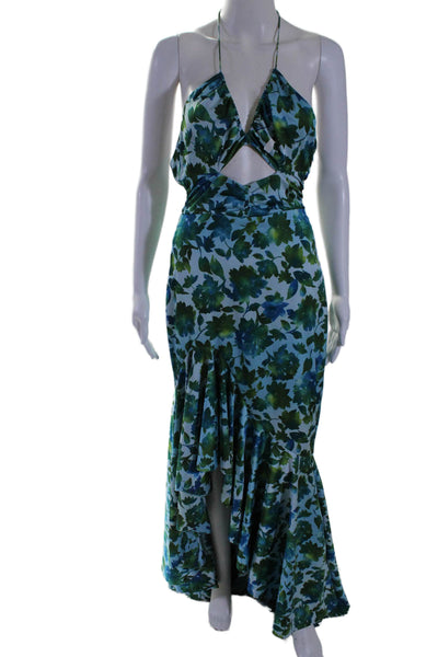 AMUR Womens Edie Tie Neck Gown Blue Size 6 14791890