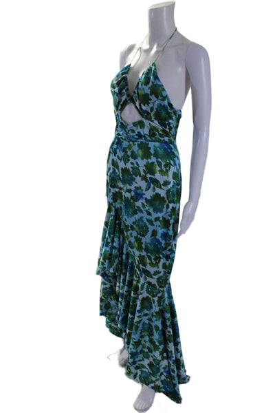 AMUR Womens Edie Tie Neck Gown Blue Size 6 14791890