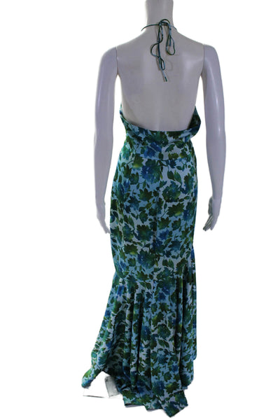 AMUR Womens Edie Tie Neck Gown Blue Size 6 14791890