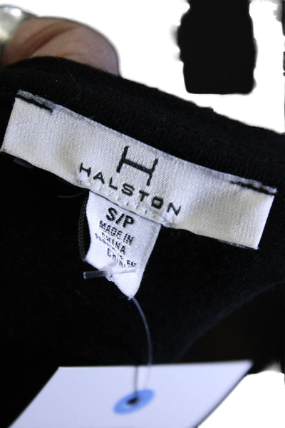 H By Halston Womens Stretch Round Neck Short Sleeve T-Shirt Top Black Size S