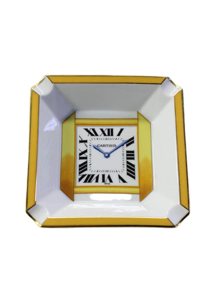 Cartier Tank Francaise Vintage Gold Tone Trim Trinket Dish White Gold