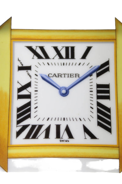 Cartier Tank Francaise Vintage Gold Tone Trim Trinket Dish White Gold