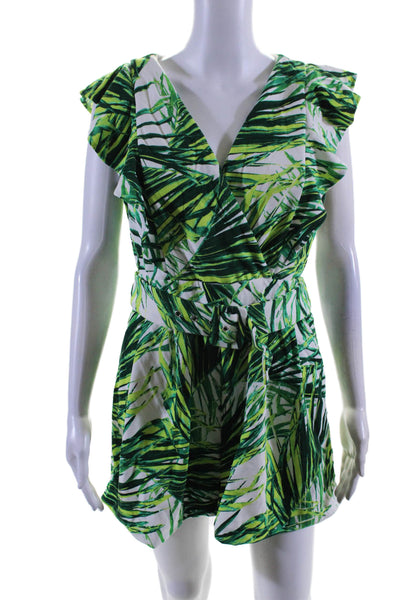 Great Jones Womens Green Palm Leaf Romper Green Size 4 15327539