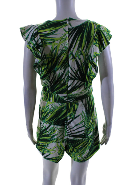 Great Jones Womens Green Palm Leaf Romper Green Size 4 15327539
