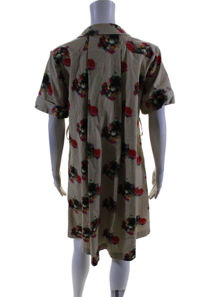 Adam Lippes Collective Womens Tan Printed Cotton Shirtdress Brown Size 0 1481904