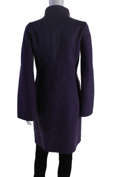 Brioni Womens Wool Purple Zip Up High Neck Long Sleeve Jacket Size 40