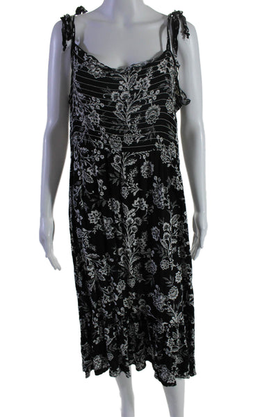 Slate & Willow Womens Floral Tie Shoulder Dress Black Size 6 15210585