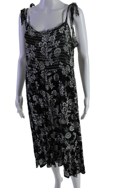 Slate & Willow Womens Floral Tie Shoulder Dress Black Size 6 15210585