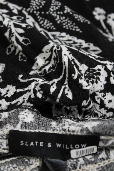 Slate & Willow Womens Floral Tie Shoulder Dress Black Size 4 15212818