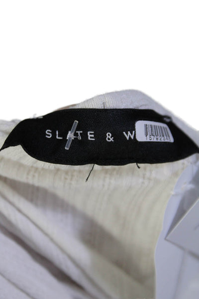 Slate & Willow Womens Smocked Peplum Top White Size 6 15792348